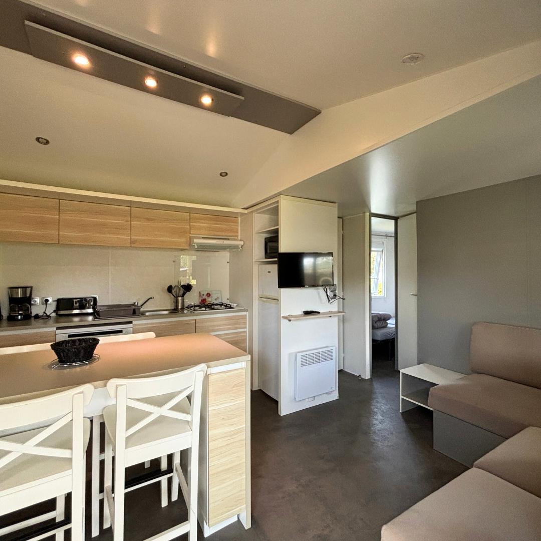 cuisine du mobil-home confort plus en 3 chambres