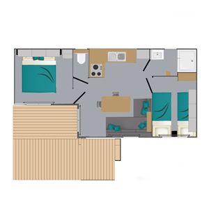 Plan du mobil home 2 chambres